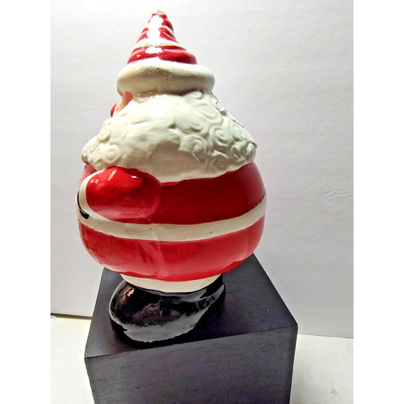 Santa Claus Ceramic Round 7.5 " tall Coin Bank Stopper included - Picture 5 of 8